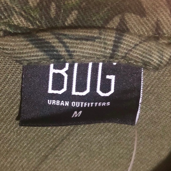 UO Denim Jacket Olive Green Palm Print BDG Brand M - Picture 8 of 8